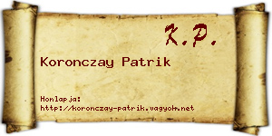 Koronczay Patrik névjegykártya